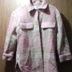 Zara Women's Pink Plaid Jacket NWT